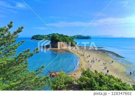 【香川県】晴天のエンジェルロード（小豆島） 128347602