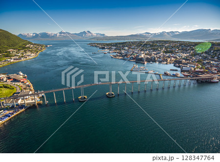 Bridge of city Tromso, Norway Bridge of city Tromso, Norway 128347764