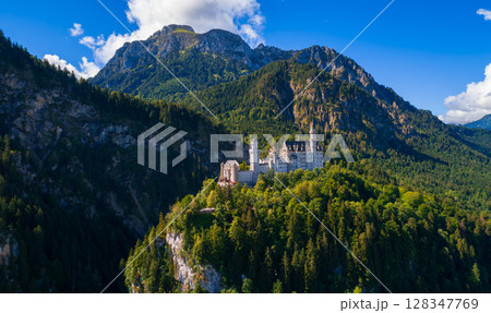 Beautiful natural landscape of the Alps. Forggensee and Schwangau, Germany, Bavaria Beautiful natural landscape of the Alps. Forggensee and Schwangau, Germany, Bavaria 128347769