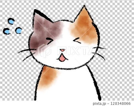 焦る三毛猫 ゆるい 焦る三毛猫 ゆるい 128348066