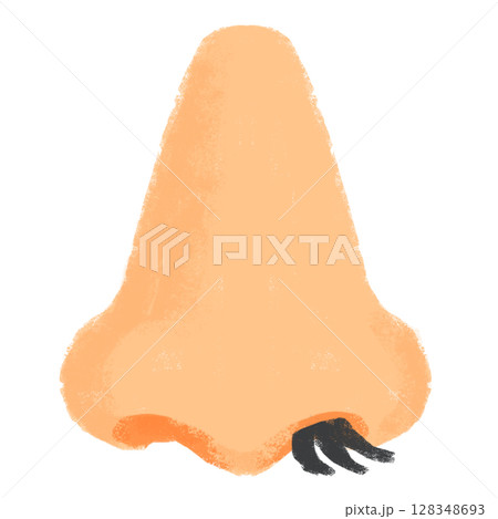 クレヨンタッチ　鼻毛が出てるよ　手描きイラスト 128348693