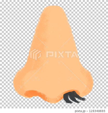 クレヨンタッチ　鼻毛が出てるよ　手描きイラスト 128348693