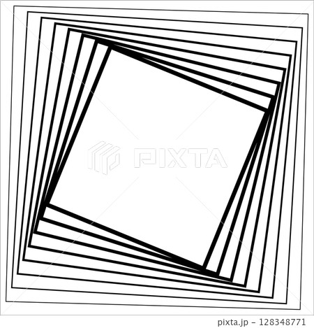 Square frame blend swirl line gradient. Technology elements 128348771