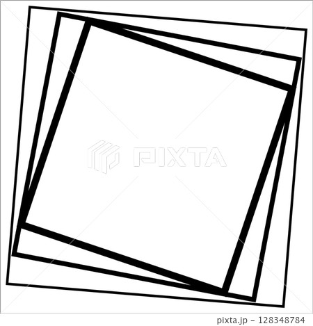 Square frame blend swirl line gradient. Technology elements 128348784