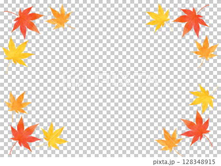 Maple leaf frame watercolor Maple leaf frame watercolor 128348915