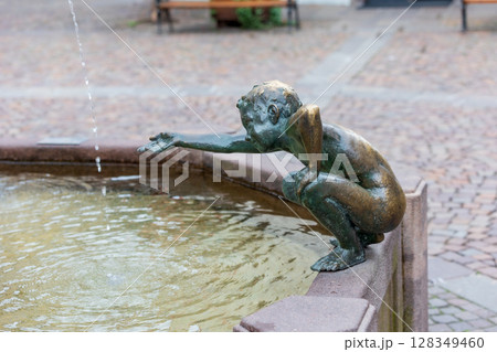 Ortisei, Italy Sculpture and fountain 128349460
