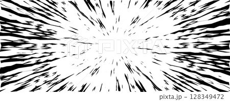Explosion Speed Lines Background With Comic Style Motion Burst Effect In Black And White, Ideal For Manga, Anime, Action Scene, Pop Art Poster, Dynamic Design Or Comic Panel. Vector Illustration. Explosion Speed Lines Background With Comic Style Motion Burst Effect In Black And White, Ideal For Manga, Anime, Action Scene, Pop Art Poster, Dynamic Design Or Comic Panel. Vector Illustration. 128349472