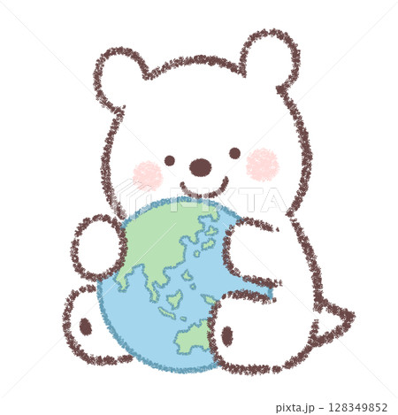 地球を抱く子供シロクマ 128349852