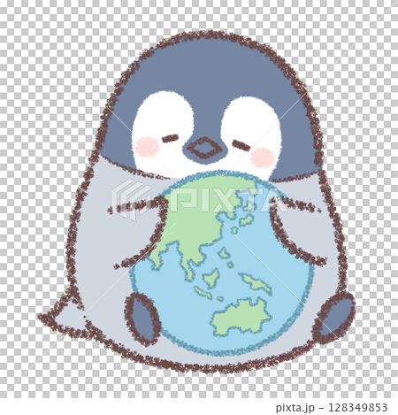 企鵝小雞抱著地球 128349853