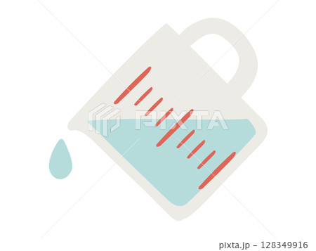 水を注ぐ計量カップのイラスト 128349916