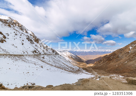 mountains in snow 128351306