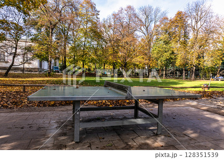 Golden autumn view at Konigsplatz - Kings Square, state capital Munich, Bavaria, Munich, Germany 128351539