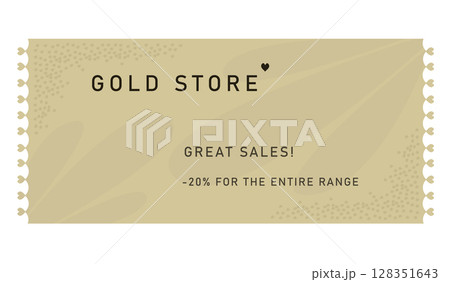 Banner for gold store in beige color 128351643