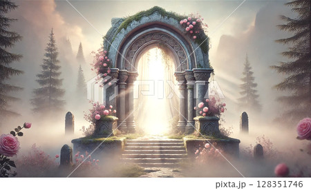 薔薇の咲く廃墟の神殿 薔薇の咲く廃墟の神殿 128351746