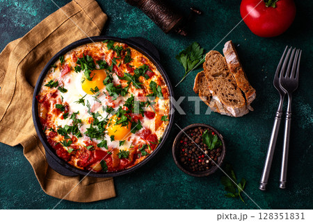 Shakshuka, traditional Jewish breakfast dish Shakshuka, traditional Jewish breakfast dish 128351831