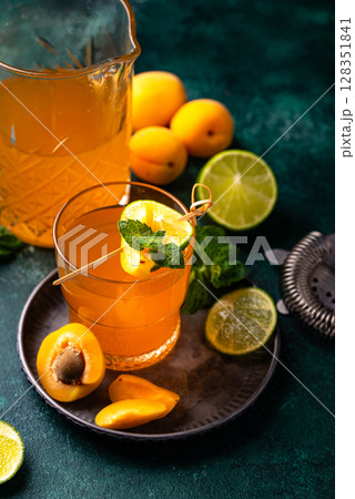 Fresh summer apricot healthy drink 128351841