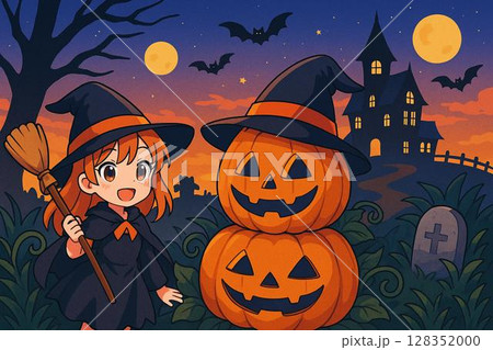 ハロウィン　アニメ調 128352000