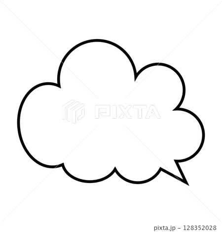 シンプルな吹き出しのイラスト　もこもこ 128352028