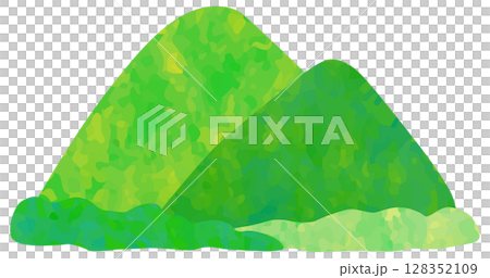 Simple mountain illustration vector material 128352109