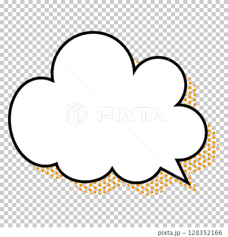 シンプルな吹き出しのイラスト　もこもこ 128352166