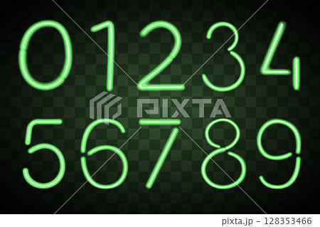 numbers in the form of neon lamps numbers in the form of neon lamps 128353466