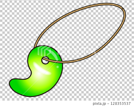 Illustration material of a beautiful magatama pendant Illustration material of a beautiful magatama pendant 128353537
