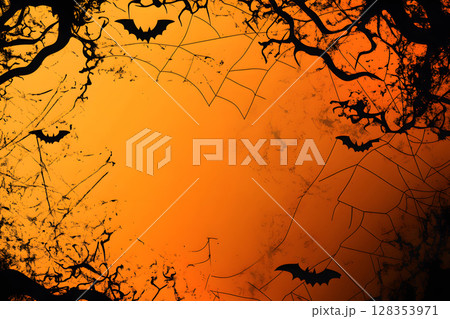 Modern Halloween abstract background with seasonal colors and copy space. Great for digital marketing and graphics. 128353971