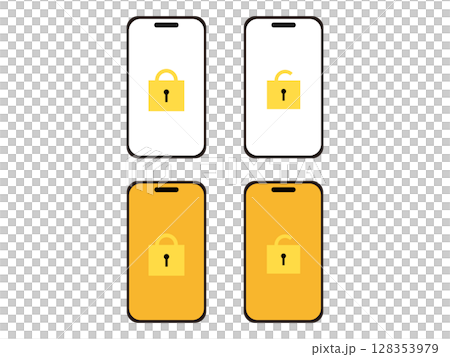 一組智慧型手機鎖定畫面圖示插圖 一組智慧型手機鎖定畫面圖示插圖 128353979