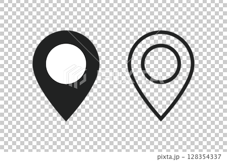 Illustration material: Cute map pin icon pin point. pin location 128354337