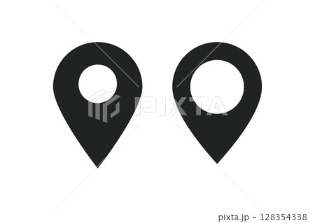 イラスト素材:かわいいマップのピンのアイコン pin point. pin location イラスト素材:かわいいマップのピンのアイコン pin point. pin location 128354338