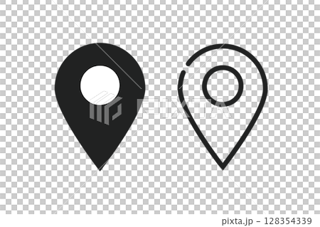 Illustration material: Cute map pin icon pin point. pin location Illustration material: Cute map pin icon pin point. pin location 128354339