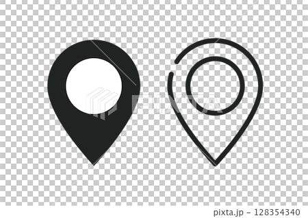Illustration material: Cute map pin icon pin point. pin location 128354340