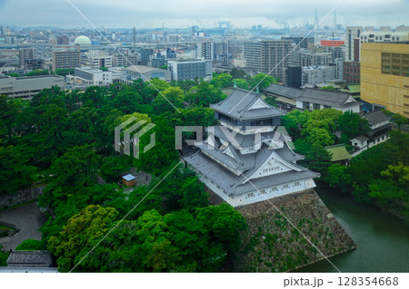 小倉城とリバーウォーク北九州 128354668
