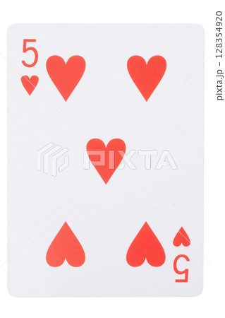 card gambling on white game luck five hearts 128354920