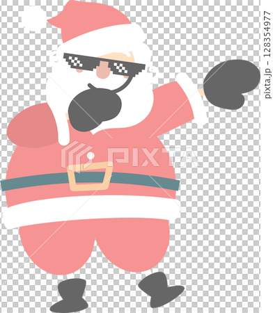 merry christmas and happy new year with cute santa claus and present gift, flat jpg illustration cartoon character costume design 128354977