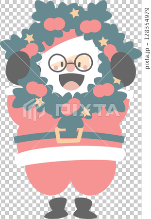 merry christmas and happy new year with cute santa claus and present gift, flat jpg illustration cartoon character costume design merry christmas and happy new year with cute santa claus and present gift, flat jpg illustration cartoon character costume design 128354979