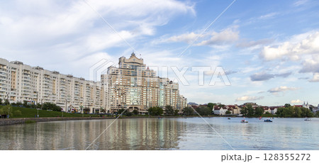 07.07.2025- Minsk, Belarus - Svislach river in the city. 128355272