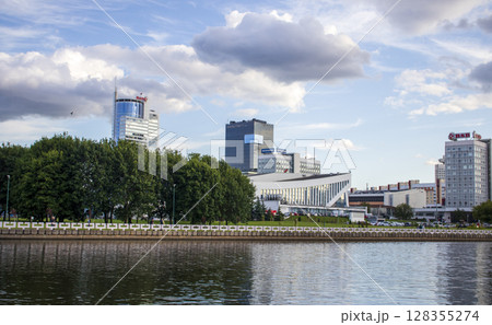07.07.2025- Minsk, Belarus - Svislach river in the city. 128355274