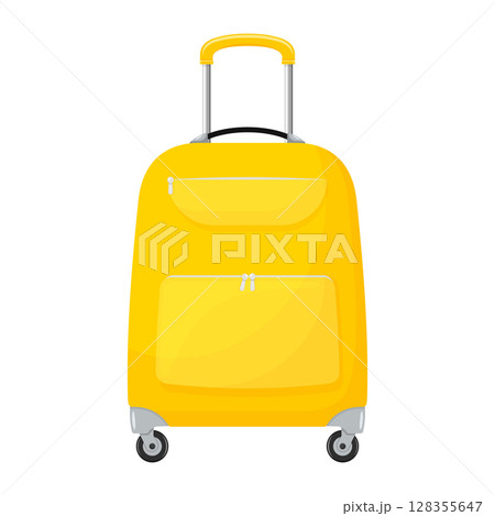 Suitcase for travel, icon isolated white background. luggage icon for trip, tourism, voyage or summer vacation. Flat design Suitcase for travel, icon isolated white background. luggage icon for trip, tourism, voyage or summer vacation. Flat design 128355647