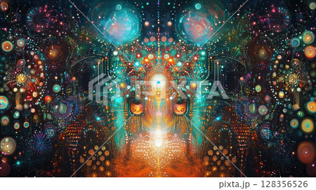 宇宙意識を描いた多次元のビジョンアート 宇宙意識を描いた多次元のビジョンアート 128356526