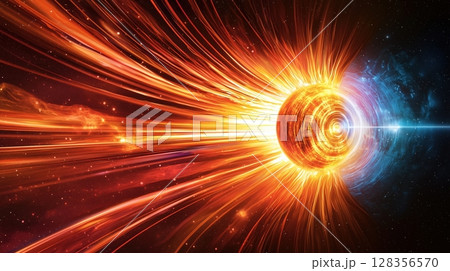 宇宙爆発とエネルギー放出の瞬間 宇宙爆発とエネルギー放出の瞬間 128356570