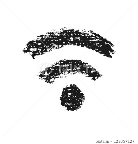 Wifi hand drawn in chalk vector white icon on a black background 128357127