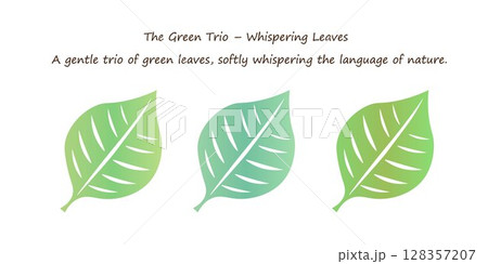 綺麗なグラデーションの葉っぱのイメージのイラスト 128357207