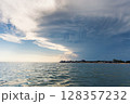 Sea before the storm with stormy clouds, Grado, Italy 128357232