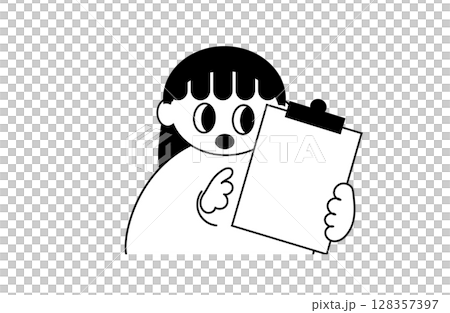 バインダーを持つ女の子のかわいいイラスト バインダーを持つ女の子のかわいいイラスト 128357397