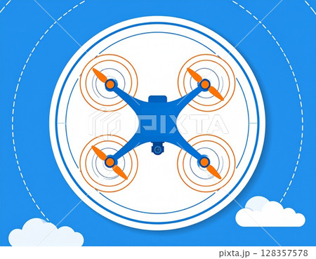 ドローンのイラスト ドローンのイラスト 128357578