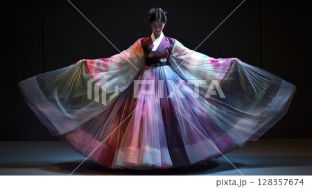 宇宙の彩りをまとう韓国伝統衣装 128357674
