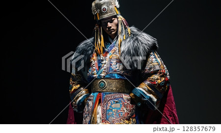 モンゴル風の装束を纏う高貴な戦士 モンゴル風の装束を纏う高貴な戦士 128357679