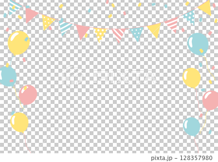 生日卡片_生日派對背景（氣球）（橫向） 128357980