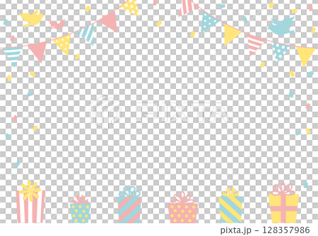 バースデーカード_誕生日パーティー背景(ヨコ) バースデーカード_誕生日パーティー背景(ヨコ) 128357986